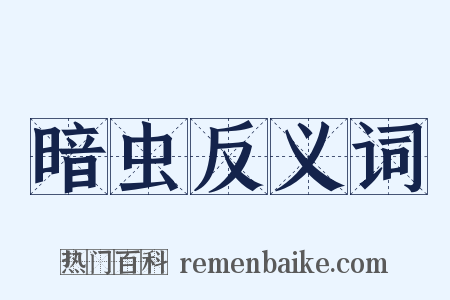 暗虫反义词是什么意思的图片